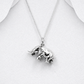 A Stunning Handmade Solid 925 Sterling Silver Elephant Pendant & Chain