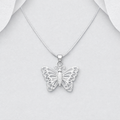 925 Sterling Silver Butterfly Pendant with Movable Wings & Chain - Exclusive Design