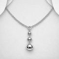 925 Sterling Silver Graduated Ball Pendant & Chain