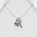 925 Sterling Silver Hand Crafted Lock & Key Pendant & Chain/Necklace - Lock Them Up!