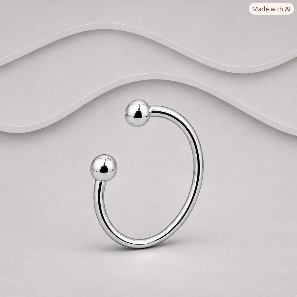 925 Solid Sterling Silver Torque Bangle - Designed To Suit Both Men and Women.