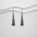 Celtic Knot Tapered Drop Earrings in 925 Sterling Silver