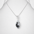 925 Sterling Silver plain Twist Polished Pendant & Chain