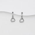 925 Sterling Silver Glamorous Open Triangle Duo Suspended Drop Earrings — Exclusive