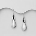 925 Sterling Silver Brushed Suspended Tear Drop Earrings — Exclusive
