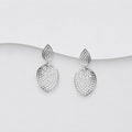 925 Sterling Silver Lattice Open Work Drop Earrings - Exclusive