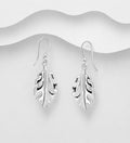 925 Sterling Silver Leaf Design Drop Earrings — Exclusive
