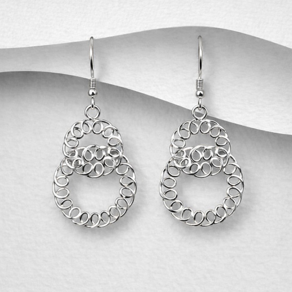 925 Sterling Silver Filagree Hand Crafted Hook/Drop Earrings
