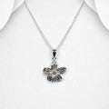925 Sterling Silver Flower Pendant & Chain with 18ct Yellow Gold Pollen