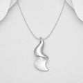 Hand Crafted Solid 925 Sterling Silver Modern Plain Pendant & Chain