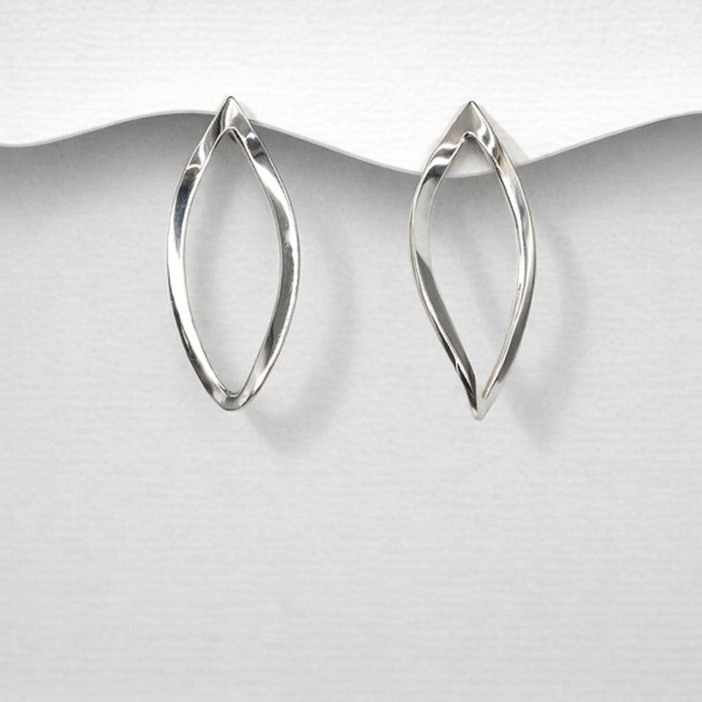 925 Sterling Silver Hand Crafted Drop Earrings with a Twist