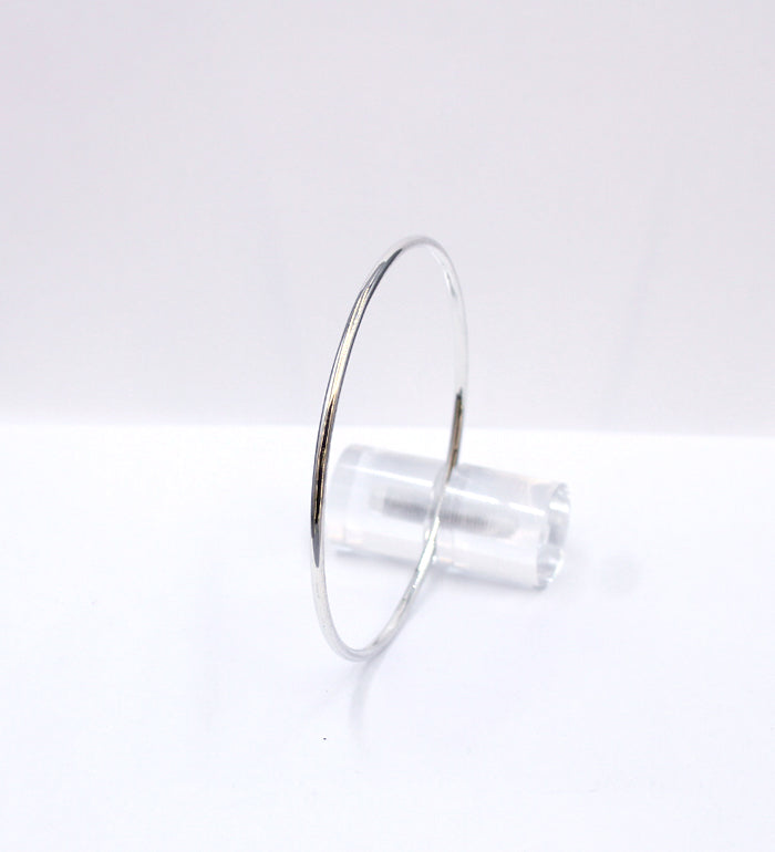 Plain Solid 925 Sterling Silver Round Bangle 5mm — Stackable Elegance
