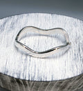 Solid 925 Sterling Sterling Silver Wavey Bangle Secured with a Safety Catch. Exclusive