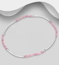 925 Sterling Silver & Rose Quartz Beaded Bracelet
