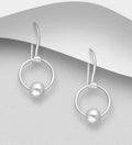 925 Sterling Silver Ball Hook Drop Earrings