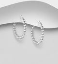 925 Sterling Silver Ball Full Hoop Earrings