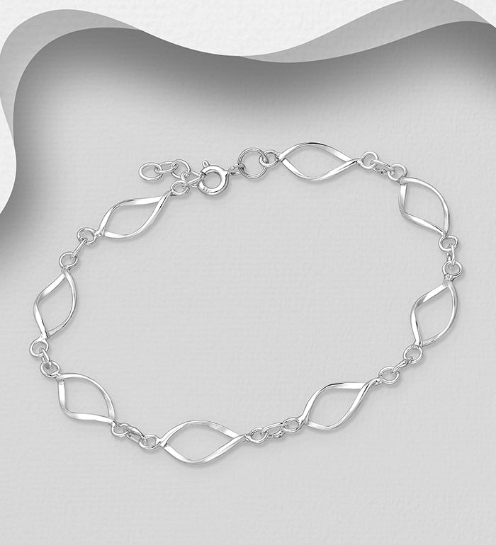 925 Sterling Silver Hand Crafted Open Link Bracelet