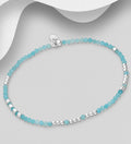 925 Sterling Silver & Amazonite Beaded Bracelet