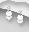 925 Sterling Silver Double Circle Push-Back Drop Earrings