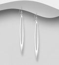 Sterling Silver Elegant Elongated Oval Drop Earrings