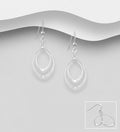 925 Sterling Silver Two Piece Open Teardrop Drop Earrings