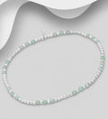 925 Sterling Silver & Jade Gemstone Beaded Elastic Bracelet