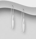 925 Sterling Silver Solid Bomb Style Hook Earrings