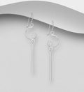 Sterling Silver Spiral Swirl & Bar Drop Earrings
