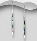 Elegant Hand Crafted 925 Sterling Silver Hook Earrings with Abalone Shell