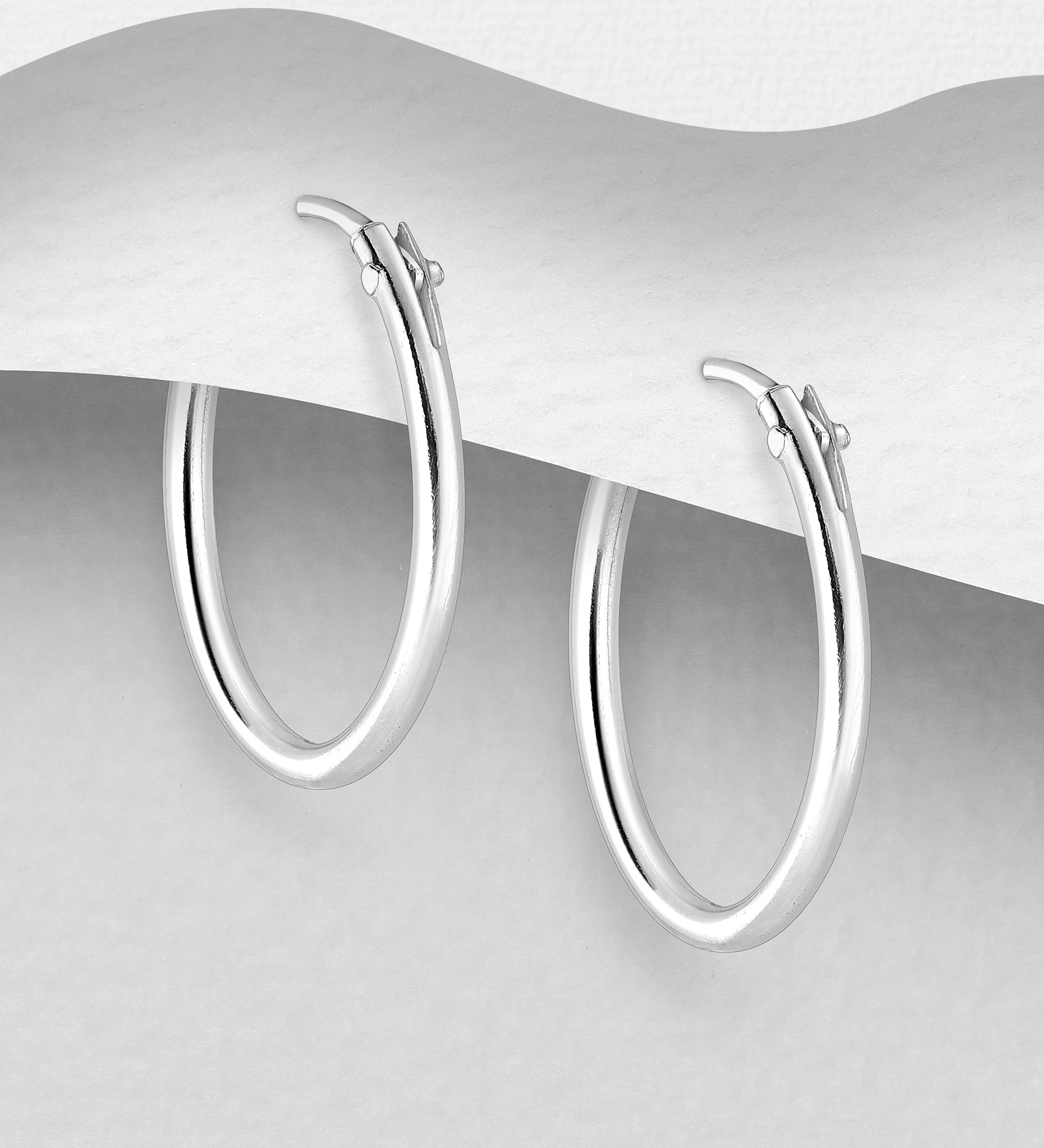 925 Sterling Silver Hoop Earrings - 16mm
