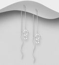 925 Sterling Silver Infinity Twisted Ribbon Threader Earrings