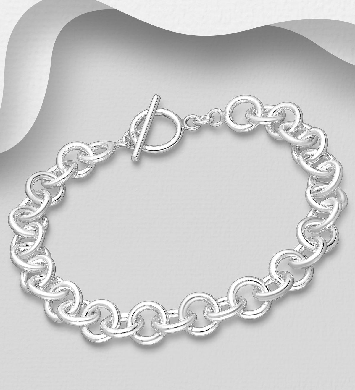 925 Sterling Silver Solid Oval Curb Bracelet – Classic
