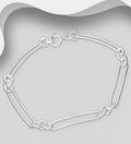 925 Sterling Silver Hand Crafted Solid Open Oblong Links Bracelet