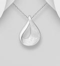 925 Sterling Silver Elegant Matte Pendant & Chain