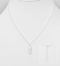 925 Sterling Silver Chevron Shaped Pendant Necklace