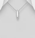 925 Sterling Silver Solid Marquise Pendant & Chain - Understated Luxury.