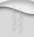 925 Sterling Silver Double Twist Wire Threader Earrings