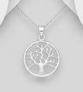 Handcrafted 925 Sterling Silver Openwork Tree of Life Pendant & Chain