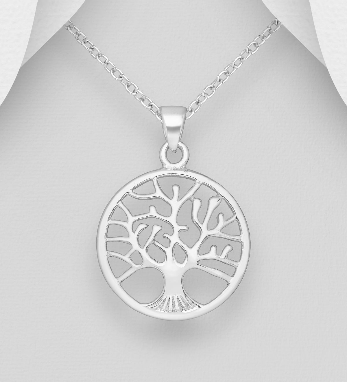 Handcrafted 925 Sterling Silver Openwork Tree of Life Pendant & Chain