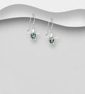 925 Sterling Silver Turtle Hook Earrings with Abalone Shell