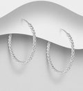 925 Sterling Silver Weave Hoop Earrings - 27mm