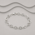 925 Sterling Silver Handcrafted Round & Twisted Link Bracelet | 5mm | 18cm