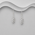 925 Sterling Silver Small Elegant Basket Design Drop Earrings