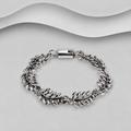 Oxidised 925 Sterling Silver Handcrafted Leaf Bracelet