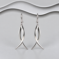 Hand Crafted 925 Sterling Silver Solid Criss Cross Drop/Hook Earrings - Elegant & Sophisticated