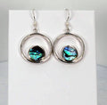 Abalone Shell 925 Sterling Silver Round Hook Earrings  Ocean-Inspired Elegance