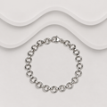 925 Sterling Silver Handcrafted Solid Round Link Bracelet