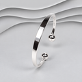 Solid 925 Sterling Silver Graduated Open Cuff Bangle