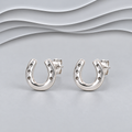 Solid 925 Sterling Silver Horseshoe Stud Earrings