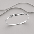 Stunning Solid 925 Sterling Silver Handcrafted Expanding Bangles  Elegant Versatility in Three Size
